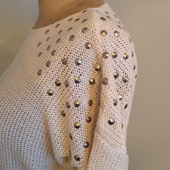 Topshop Sweaters - TopShop studded detail high low sweater